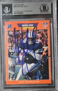 Michael Irvin Signed 1989 Pro Set Autograph Rookie RC Signed Card #89 Beckett - Picture 1 of 4