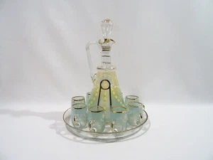 ANCIEN SERVICE A LIQUEUR EN VERRE SOUFFLE EMAILLE ET DORE ANCIENT LIQUOR SERVICE - Picture 1 of 14