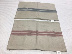 Pottery Barn 2 Grain sack Striped Lumbar Pillow Cover 26" x 16" Linen Cotton - Picture 1 of 4