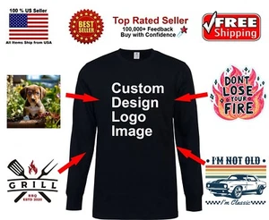 Camisetas Manga Larga Personalizadas, Camiseta Personalizada, Logo, Imagen, Fotos, UNISEX - Imagen 1 de 9