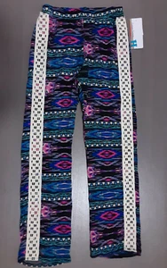 Vintage Havana Girls Geometric Print Lounge Pant with Crochet Accent, Size LG - Picture 1 of 3