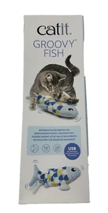 Catit Groovy Fish Cat Toy Motion Activated with Catnip Blue Gift New - Picture 1 of 4