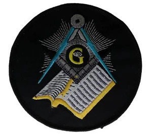 Masonic Mason Book and Compass 4 inch patch PW F2D24H - Picture 1 of 1