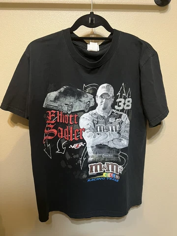 Vintage Elliott Sadler AOP T-Shirt Black Mens Size L Cover