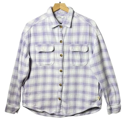 Hollister Flannel Purple Button Up Plaid Long Sleeve Shirt 100% Cotton Size M - Image 1 of 4