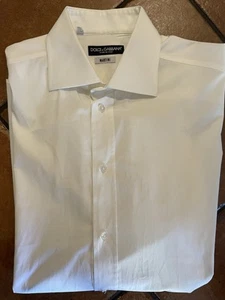 DOLCE & GABBANA Martini Fit Spread Collar Dress Shirt in White Size 16 $595 - Picture 1 of 4