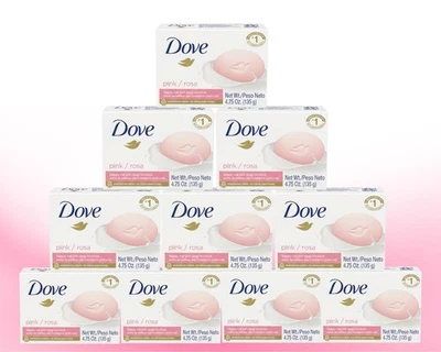 Dove Beauty Bar Jabón Rosa, Crema Hidratante Barra de Belleza 4.75oz Paquete de 12 Foto 1 de 4