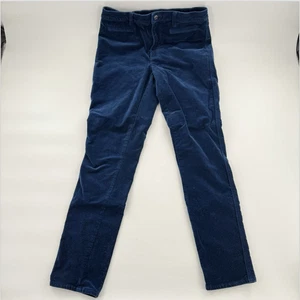 Lands End Pants Womens 10 Tall Blue Corduroy Mid Rise Slim Stretch Velvet - Picture 1 of 8