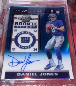2019 Daniel Jones Optic Contenders Teal Rc /149 Autograph Auto  - Picture 1 of 2