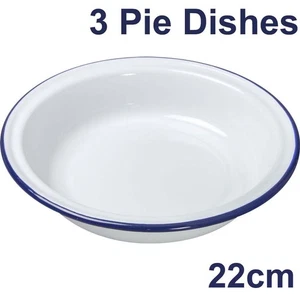 Falcon Enamel Oven Round Pie Dishes - Set of 3 x 22cm Round - Picture 1 of 2