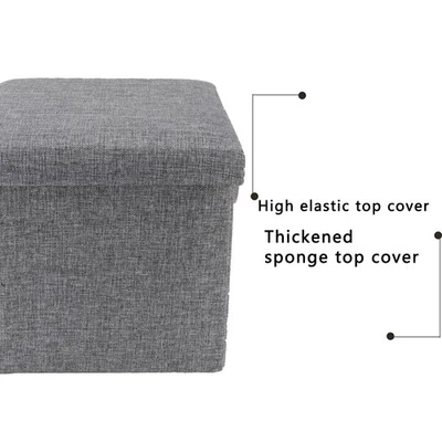 Foldable Storage Ottoman Storage Bench Footstool With CoverBig☚ - Image 1 of 4