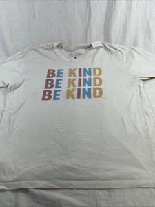 Lotus Fashion Be Kind Tee Shirt L Cotton Beige Eco Preppy Casual Soft Boho - Picture 1 of 8
