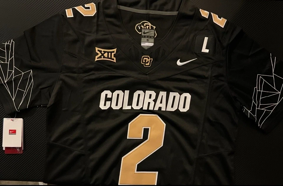 Shedeur Sanders Colorado Buffaloes Black Jersey 2024 FUSE Stitched 2 NWT - Image 1 of 4