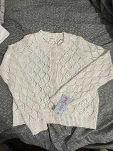 Girls' Cat & Jack White Knit Cardigan (Size: S) - Picture 1 of 9