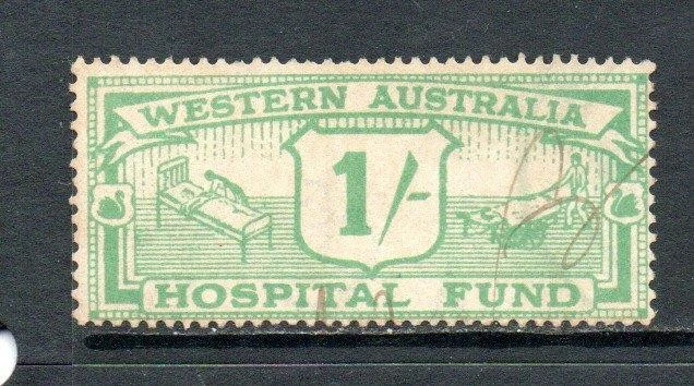 AUSTRALIA (AUSTRALIA OCCIDENTAL) USADO 1931 1/- SELLO FONDO HOSPITAL Foto 1 de 1