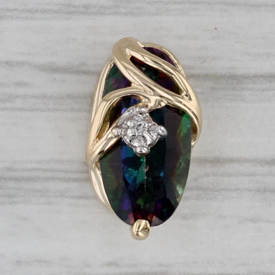 Richard Klein 2.70ctw Mystic Topaz Diamond Slide Bracelet Charm 14k Yellow Gold - Image 1 of 4