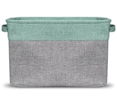 Sorbus ~ Collapsible ~ Storage Basket w/Handles ~ 15 x 10.75 x 9.5 ~ GREEN Twill - Image 1 of 4