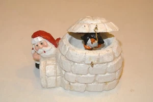 Eddie Walker Santa  Igloo w/ pop-up  Penguin Figurine Midwest of Cannon Falls - Picture 1 of 7