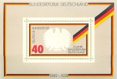 2. Germany 1974 The 25th Anniversary of the Federal Republic embossed eagle mnh - Image 1 of 2
