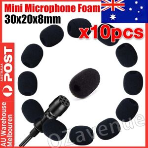 10 Pcs 30x20x8MM Mini Microphone Headset Windscreen Sponge Foam Mic Cover MEL