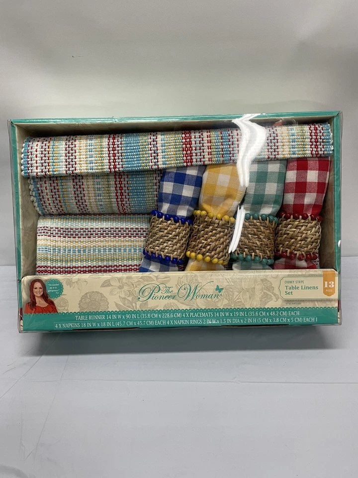 Pioneer Woman Chunky Stripe Table Linens Set - Image 1 of 4