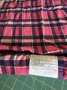 Fabric Plaid Pink, Purple, Navy Rayon Stretch 2 1/2 yd by 54" plus bonus 1/2 yd! - Picture 1 of 5