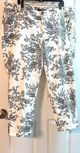 Plus size Petite Paisley Black And White Denim Pants - Picture 1 of 7