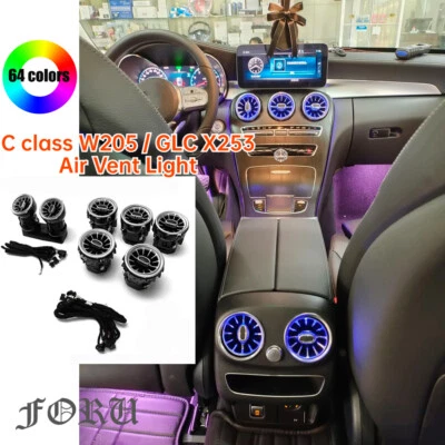 64 Colors For Mercedes Benz C Class W205 GLC X253 Air Vent LED Ambient Light - Image 1 of 4