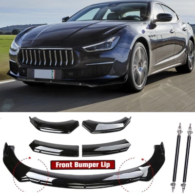 Front Bumper Lip Spoiler Splitter+Strut Rods For Maserati Gran Turismo - Image 1 of 4