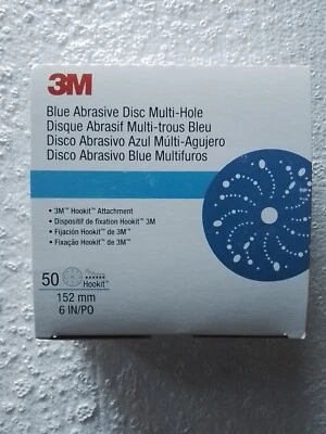 Disco de lijado abrasivo 3M 36180 Hookit azul multi orificio 6 pulgadas 320 grano (50 discos) Foto 1 de 2