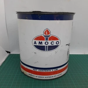 Vintage Original Amoco Five Pound Grease Tin - Picture 1 of 14