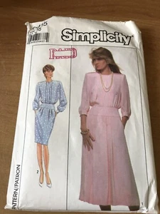 New UNCUT SIMPLICITY #9015 Career, EVENING DRESS  FRONT PLEATS PLUS SZ 18 40B - Picture 1 of 4