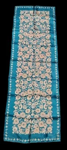 VINTAGE ECHO 100% SILK SCARF 46" x 15" MADE IN Teal. New, Never Used  - Picture 1 of 5