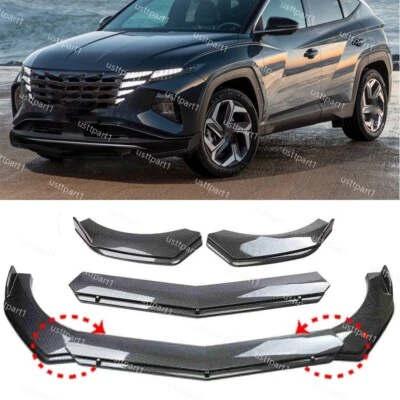 For Hyundai Tucson 2005-2023 Front Bumper Lip Spoiler Body Carbon Fiber Look Foto 1 de 4