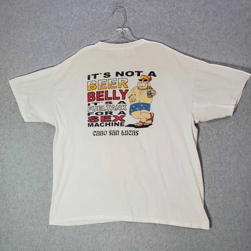 VINTAGE Cabo San Lucas Men Shirt 2XL It's Not A Beer Belly It's A Fuel Tank READ - Image 1 of 4