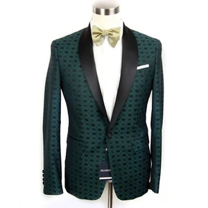 38R JOS A BANK Men's Dinner Jacket Blazer Skinny Fit Medallion Green E03222 173M - Picture 1 of 23