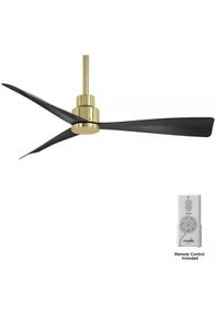 Minka Aire F787-SBR/CL Simple 52 in. Outdoor Soft Brass Ceiling Fan with Remote - Picture 1 of 9