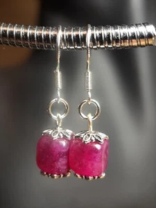 100% Agate Lovelly Raspberry Variety,925 silver hook - Picture 1 of 7