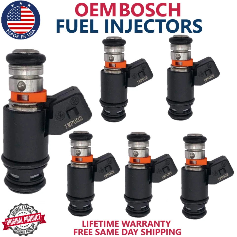 x6 NEW OEM BOSCH Fuel Injectors 1997-2003 Volkswagen Eurovan Golf Jetta /IWP022/ - Image 1 of 4