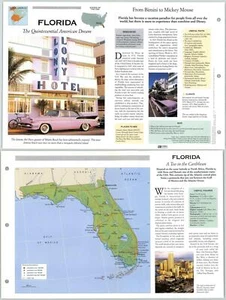 Florida - North America - Atlas Of The World Fact File Fold-Out Page - Picture 1 of 1