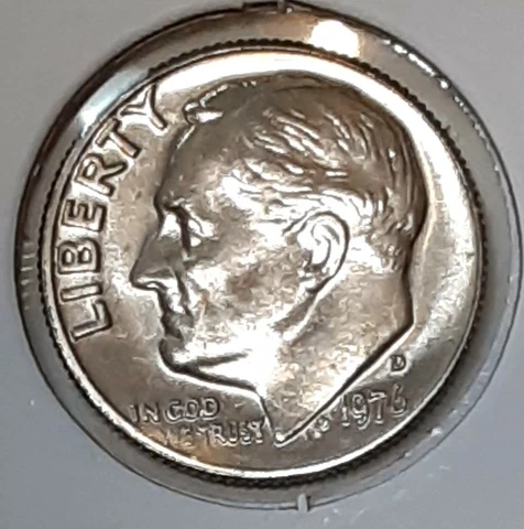 1976 Roosevelt Dime  D - BU - Uncirculated Cover