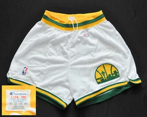 Seattle Supersonics Champion Shorts Replica Screenprint White NBA Men 36/38 L - Bild 1 von 12