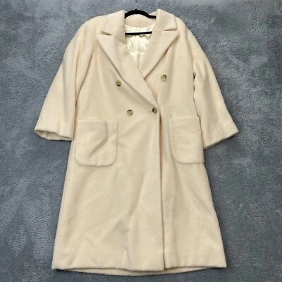 Abrigo de Colección Neiman Marcus Mujer 12 Blanco Cachemira Crema Trench Jacket Regency Foto 1 de 4