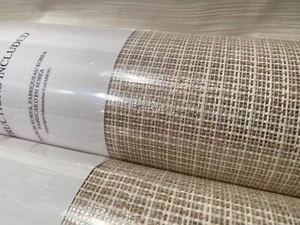 8YD SCHUMACHER 5010241 Linen & Paperweave Greige Artisanal Wallpaper $900 Retail - Picture 1 of 21