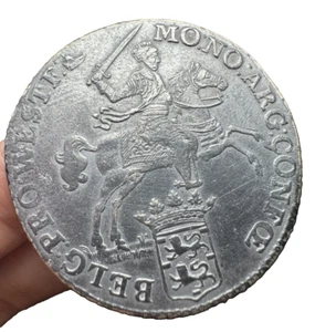 1774 Netherlands West Friesland Silver 1/2 Ducaton Horse Rider Coin - Picture 1 of 14