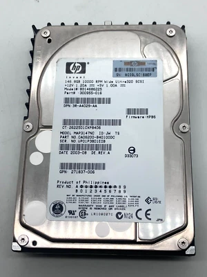 HP 146.8GB 10K RPM Wide Ultra320 SCSI drive (model: BD14686225) - Image 1 of 2