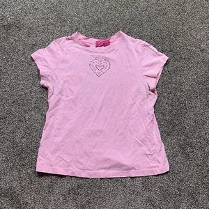 love sweet love youth girls large short sleeve pink t-shirt embellished heart - Picture 1 of 6