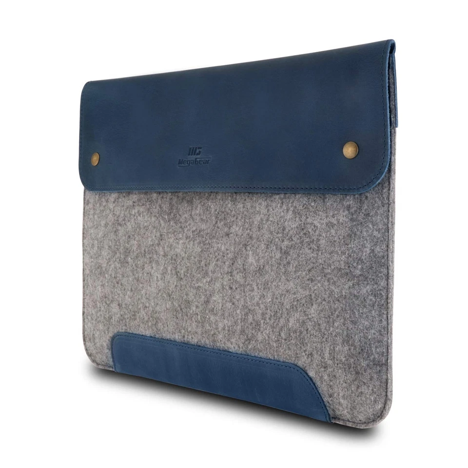 Housse MacBook en Cuir Véritable et Polaire pour MacBook Pro et MacBook Air -... - Photo 1/4