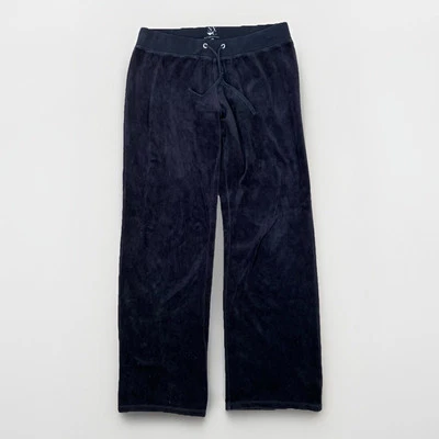 New York & Co Black Velour Pull On Straight Leg Lounge Pants Womens Size M - Image 1 of 4