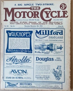 Motor Cycle Magazine 1919 Bradbury New Hudson Simplex Lawrence-Jackson Cycle Car - Picture 1 of 7